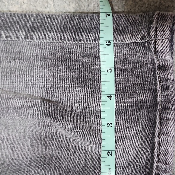 Jessica Simpson jrs 15- 32 grey ankle jeans black velvet rose applique - Picture 6 of 14